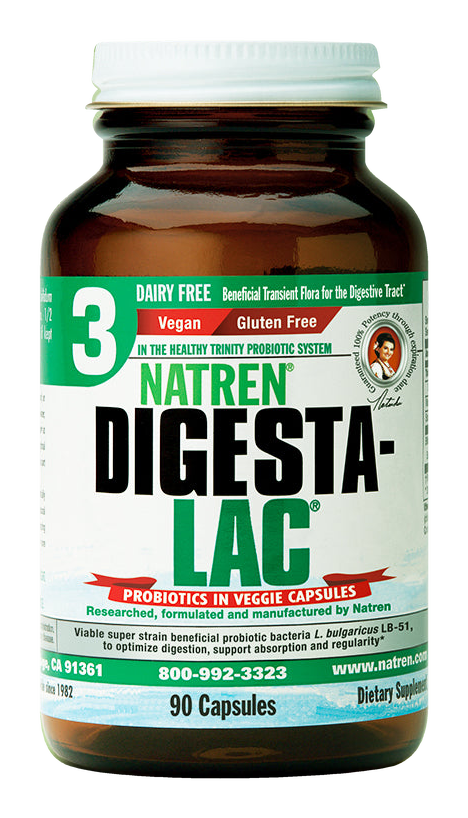 Digesta-Lac - Capsules, 90; product bottle on a transparent background