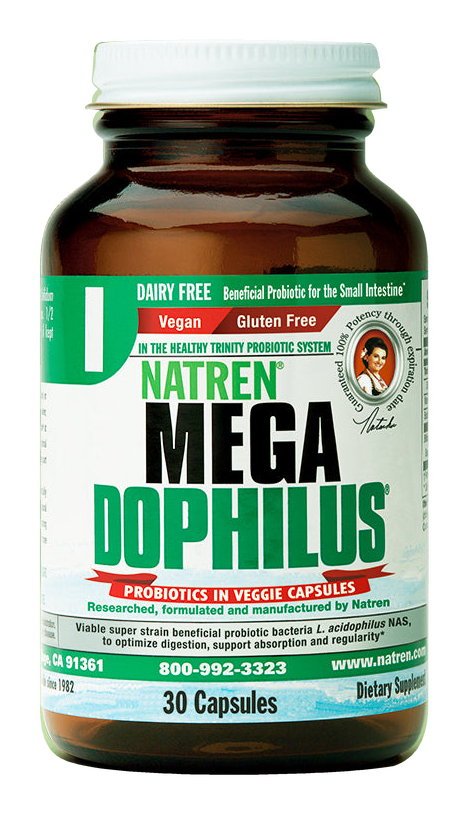 Megadophilus - Capsules, 30; product bottle on a transparent background