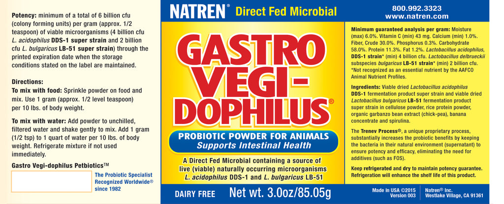 Gastro Vegi-Dophilus - Probiotic For Pets