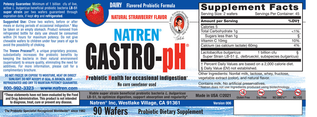 Gastro-pH - Strawberry Flavored Chewable Wafers